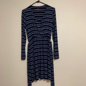 Vineyard Vines Wrap Striped long Sleeve Dress
